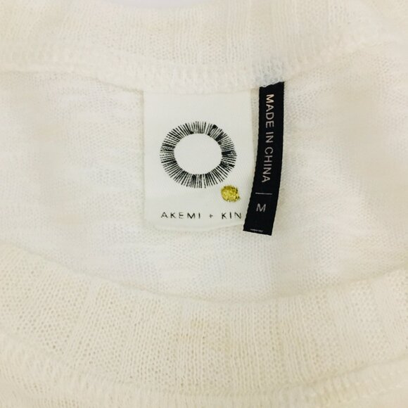 Anthropologie Akemi+Kin Asymmetrical Hi Low Off-White Pull-Over Sheer Tunic - M - Picture 7 of 8